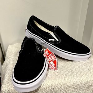 Black and White Unisex Slip On Vans